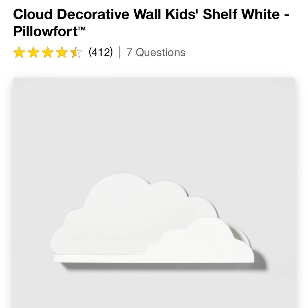 NEW Pillowfort Cloud Shelf